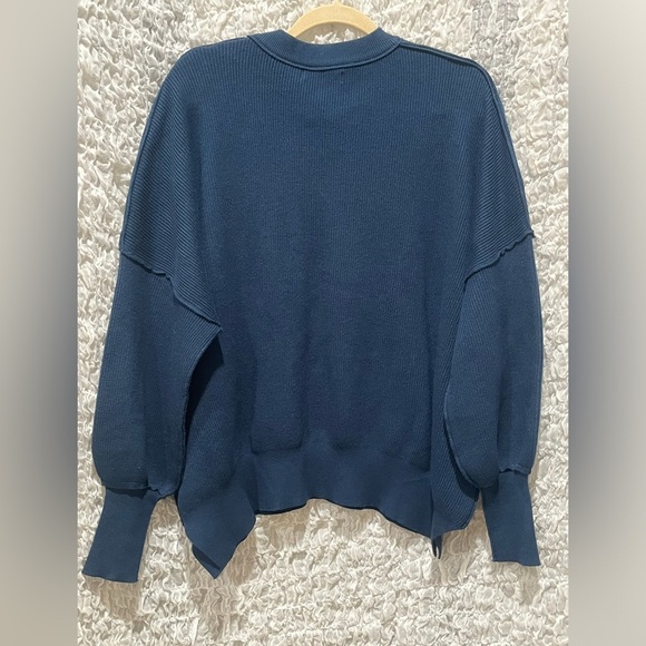 ANRABESS Blue CREWNECK COZY PULL ON Knit SWEATER WOMEN SIZE L - Picture 8 of 9